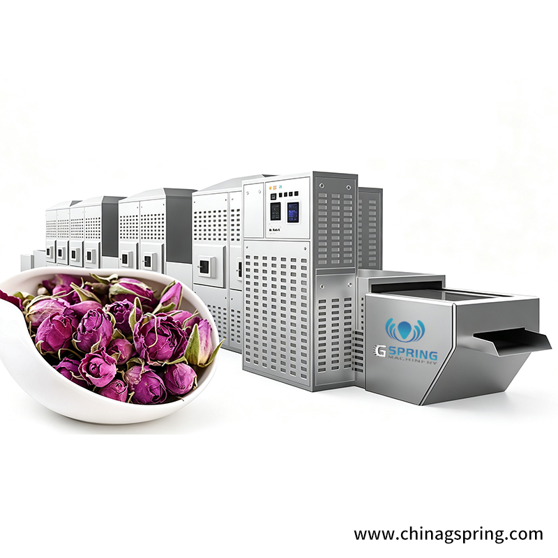  Energy Saving High Efficiency Industrial Microwave Dryer Machine For Rose Flower Drying Equipment Working Principle @Gspring Machinery 
