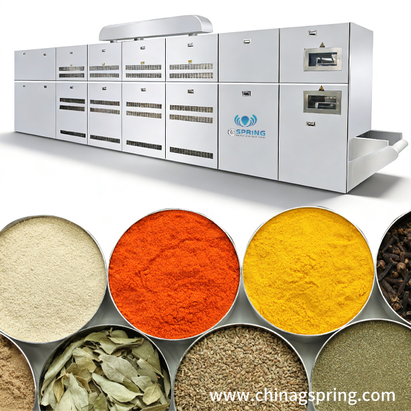 Industrial Microwave Dryer for Spices Intelligent Control System 2450MHz / 915MHz