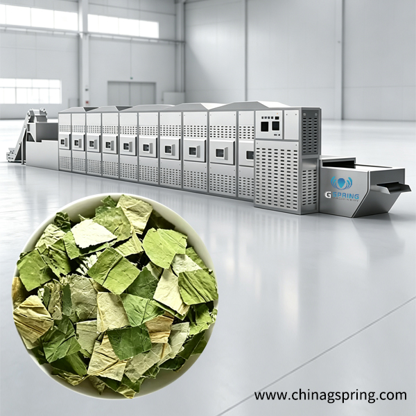 PLC control Automatic Microwave Dryer for Herbal Leaves Processing Equipment