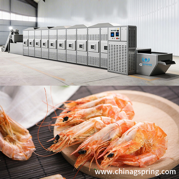 High Power Industrial Microwave Shrimp Drying Machine Continuous Seafood Dehydration Equipment