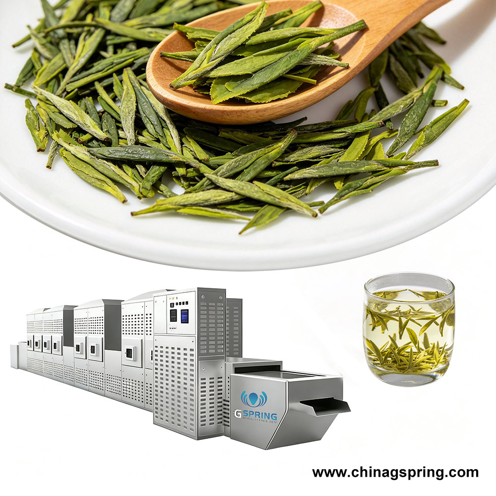 Industrial Tea Microwave Dryer Machine Automatic Continuous Drying System Factory Price