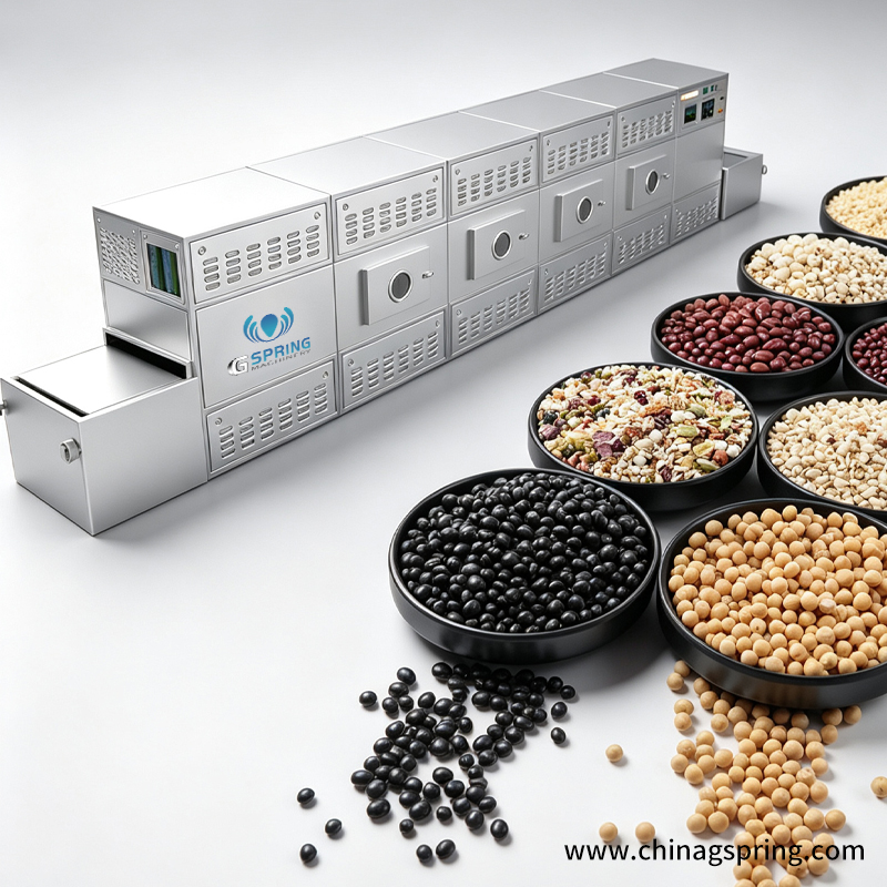 Low Energy Industrial Microwave Drying Machine for Corn Bean Grain Agricultural Products