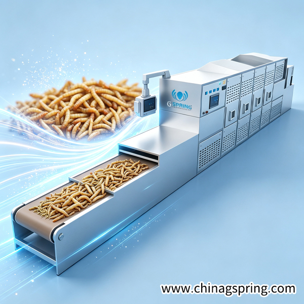 Edible Insect Microwave Drying Machine for Mealworm Continuous Drying and Sterilization Equipment