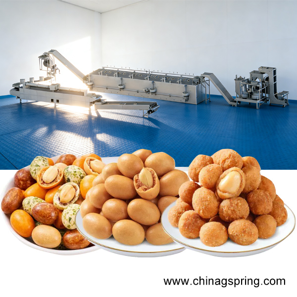 New Design Automatic Fish Skin Peanut Flour Coating Production Line